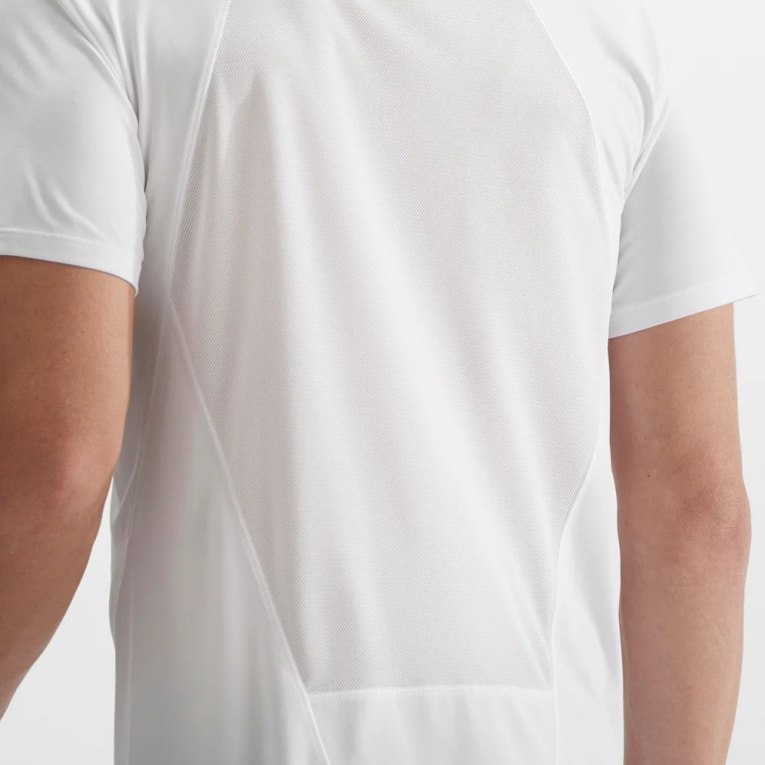 White / Black Salomon Outline Short Sleeve Men's T-Shirts | IE XK8076